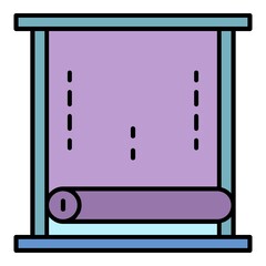 Poster - Paper window roller icon. Outline paper window roller vector icon color flat isolated on white