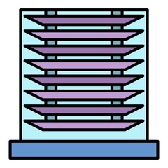 Poster - Horizontal jalousie icon. Outline horizontal jalousie vector icon color flat isolated on white