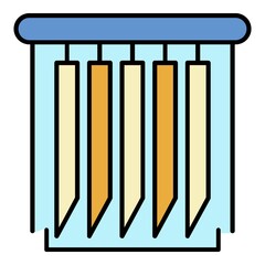 Poster - Vertical jalousie icon. Outline vertical jalousie vector icon color flat isolated on white