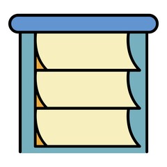 Poster - Paper horizontal jalousie icon. Outline paper horizontal jalousie vector icon color flat isolated on white