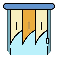 Poster - Interior vertical louvers icon. Outline interior vertical louvers vector icon color flat isolated on white