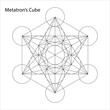 Meta-tron Cube. Metatron's cube. sacred geometry classic symbol. Stock vector illustration