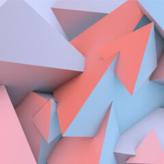 Poster - Abstract background with rose quartz and serenity pyramids