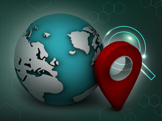 Fototapete - 3d rendering Global  navigation sign