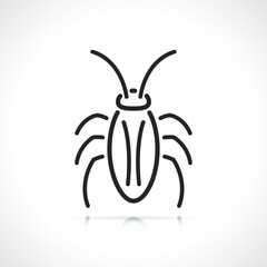 Wall Mural - cockroach or insect line icon