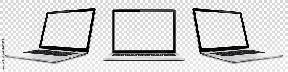Computer Mock Up Ransparent Laptop mock up with transparent screen Stock Vector | Adobe Stock