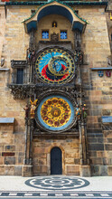 Prague astronomical clock on the Old Town Hall tower, Old Town Square, Prague, Czech republic