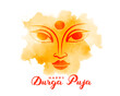 happy durga puja watercolor greeting design
