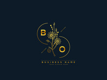 Luxury Bo Logo Letter, Initial Floral Bo B O Letter Logo Icon Design For Your Brand Or Business