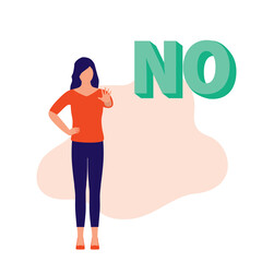Young Woman With Stop Hand Gesture Saying No.
