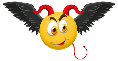 Sticker - Devil emoticon with facial expression