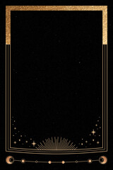 Poster - Mystical golden frame on black background vector