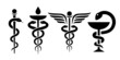 Caduceus snake icon, vector medical logo
