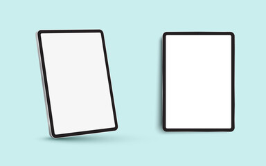 Aufkleber - Black 3D realistic tablet PC mockup frame with different angles blank screen.
