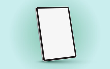 Aufkleber - Black 3D realistic tablet PC mockup frame with angle blank screen.