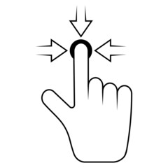 Poster - Click here the hand icon with the button pointer finger and arrow