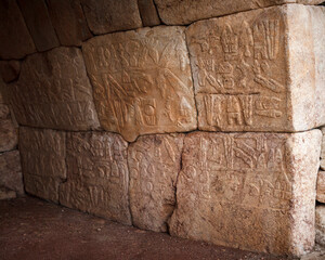 Wall Mural - Archeological reliefs in Hattusa City, ancient Hittite Empire - Corum, Turkey. 1700 to circa 1200 bc.