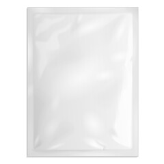 Wall Mural - Mockup Blank Retort Foil Pouch Packaging Medicine Drugs Or Coffee, Salt, Sugar, Sachet, Sweets Or Condom. Illustration Isolated On White Background. Mock Up Product Template.