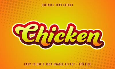 Poster - chicken editable text effect template with abstract style use for business brand and food company 