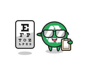 Sticker - Illustration of recycling mascot as an ophthalmology