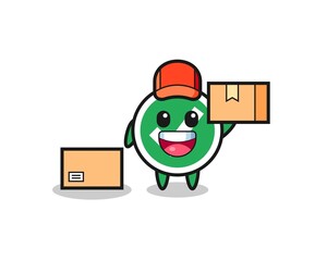 Sticker - Mascot Illustration of check mark as a courier