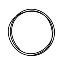 Abstract Black Circle As Line Drawing On White As Background. Vector