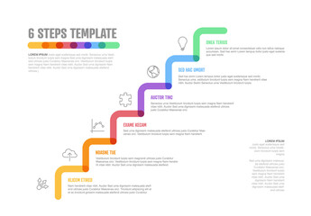 Poster - Thick line Infogrpahic stairs steps diagram template
