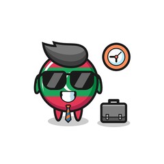 Sticker - Cartoon mascot of maldives flag badge as a businessman