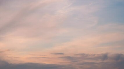 Wall Mural - 4k sky time lapse, beautiful background, blue sky with clouds and sun, clouds at sunrise.