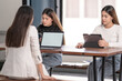 © EduLife Photos - Young Asian college students have meetings with a teacher advisor or a tutor to discuss the project