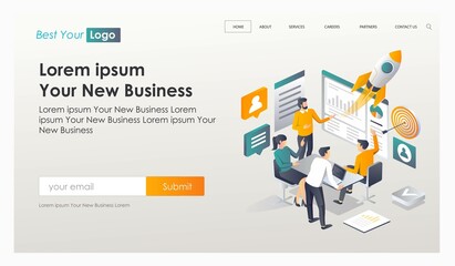 Poster - The team is launching a new product on a rocket