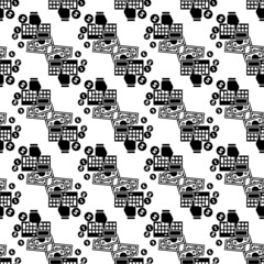 Poster - Accounting calculator pattern seamless background texture repeat wallpaper geometric vector