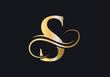 S Letter Initial Luxurious Logo Template. Premium S Logo Golden Concept. S Letter with Golden Luxury Color and Monogram Design.