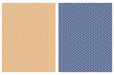 Wall Mural - simple abstract seamless vector patterns with white irregular brush arcs isolated on a gold and dark