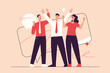 © rikkyal - Vector illustration depicting a group of business people celebrating the success. Editable stroke