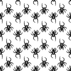 Poster - Creepy spider pattern seamless background texture repeat wallpaper geometric vector