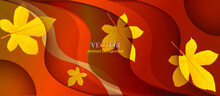 Vector Abstract Autumn Background With Yellow Leaves