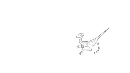 Sticker - Velociraptor icon animation best outline object on white background
