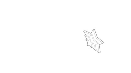 Poster - Three stars icon animation best outline object on white background