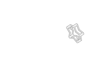 Poster - Pointed star icon animation best outline object on white background