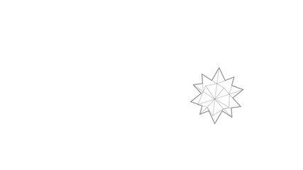 Poster - Ten pointed star icon animation best outline object on white background