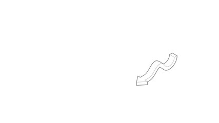 Poster - Down arrow icon animation best outline object on white background