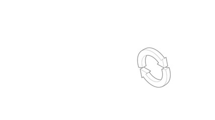 Poster - refresh icon animation best outline object on white background