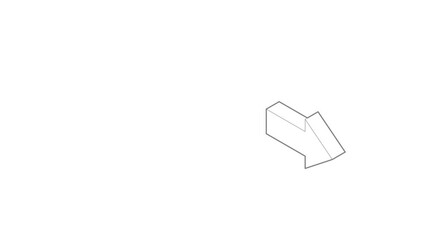 Poster - Right arrow icon animation best outline object on white background