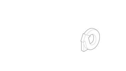 Poster - rotation loop icon animation best outline object on white background