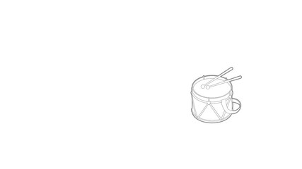 Poster - Toy drum icon animation best outline object on white background