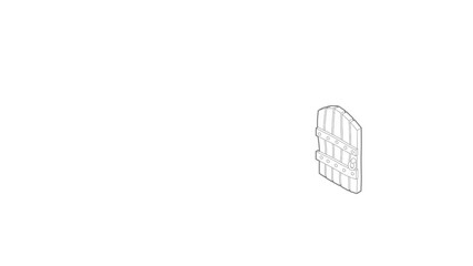 Poster - Arched wooden door icon animation best outline object on white background