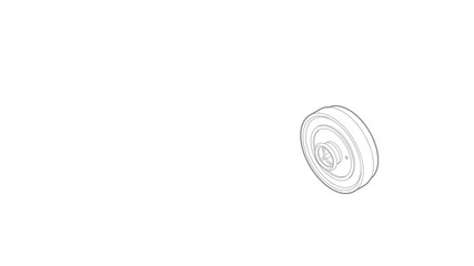 Poster - Iron ship door with lock wheel icon animation best outline object on white background
