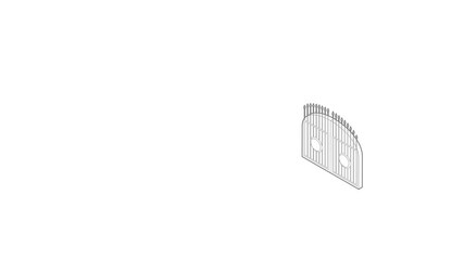 Poster - Gate icon animation best outline object on white background