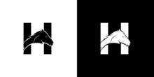 The Logo Design With The Initial Letter H  Is Combined With A Modern And Professional Horse Head Symbol.
